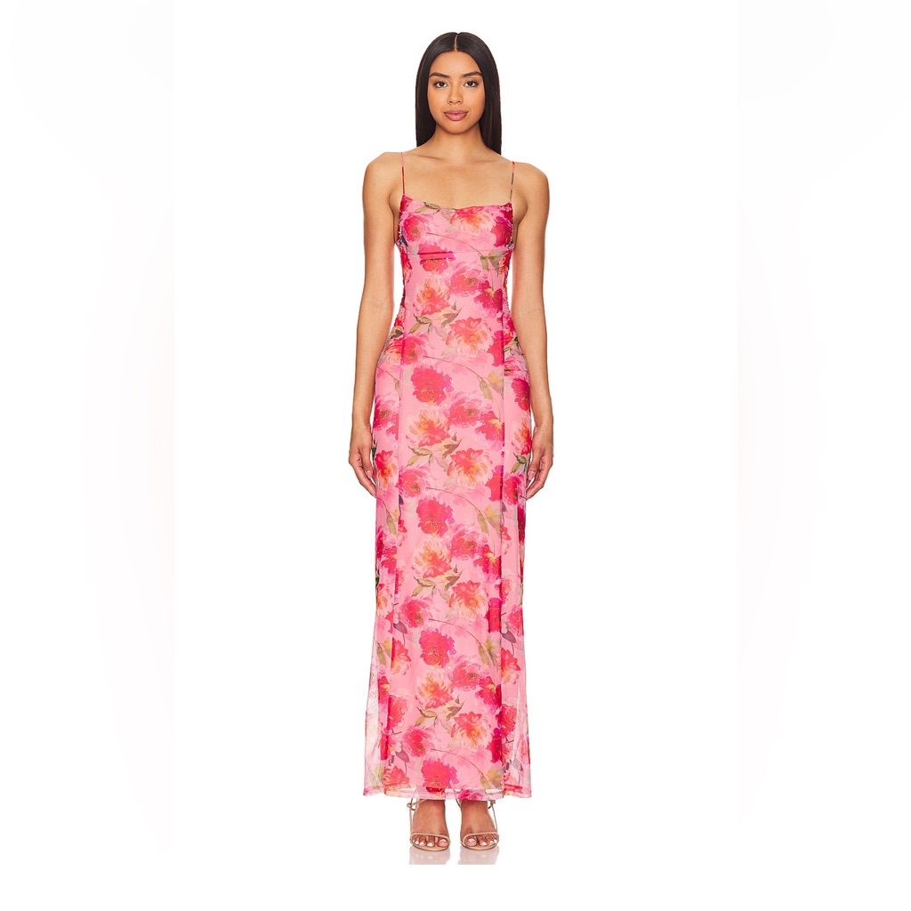 More To Come Ciara Maxi Dress In Pink Floral - Xl